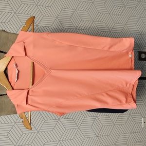 Lady Hagen Peach Sleeveless V-Neck Golf Polo | Women's Size XS